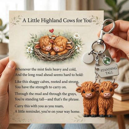 🐮A Little Highland Cows For You Keychain: Your Daily Reminder of Quiet Strength