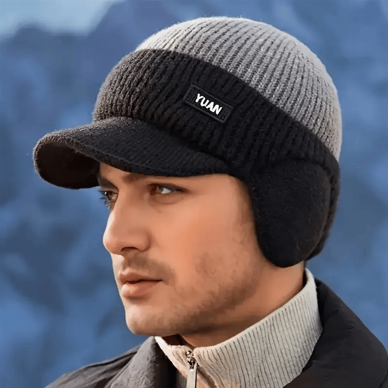 🎁 The Perfect Christmas Gift for Him: Winter Knitted Earflap Hat - Ultimate Cold Protection & Style🧢