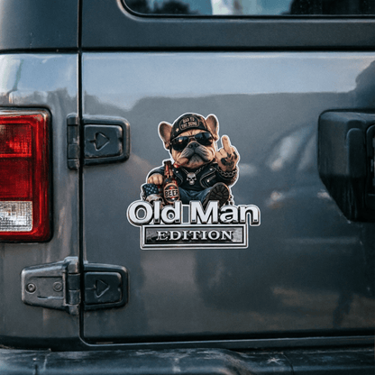 🚗 Funny Old Man Edition Vehicle Badge — Chrome Metal Emblem, Perfect Father's Day & Birthday Gift for Dad, Grandpa, Husband, Truck & SUV Owners