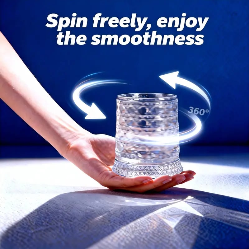✨ 360° Spinning Crystal Glass – Luxury Star-Cut Barware