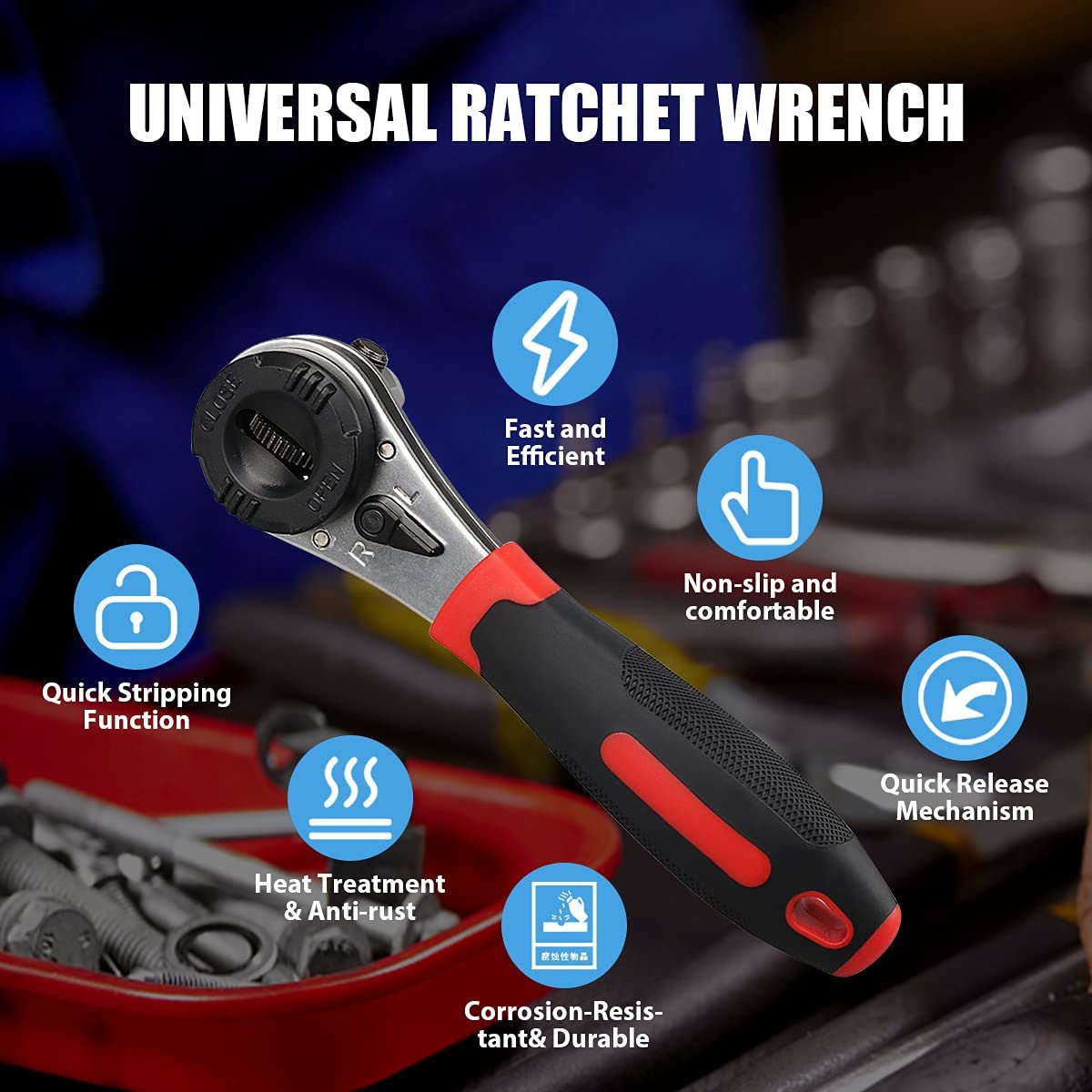 🔧Adjustable Ratchet Wrench Kit for 6-22mm Screw