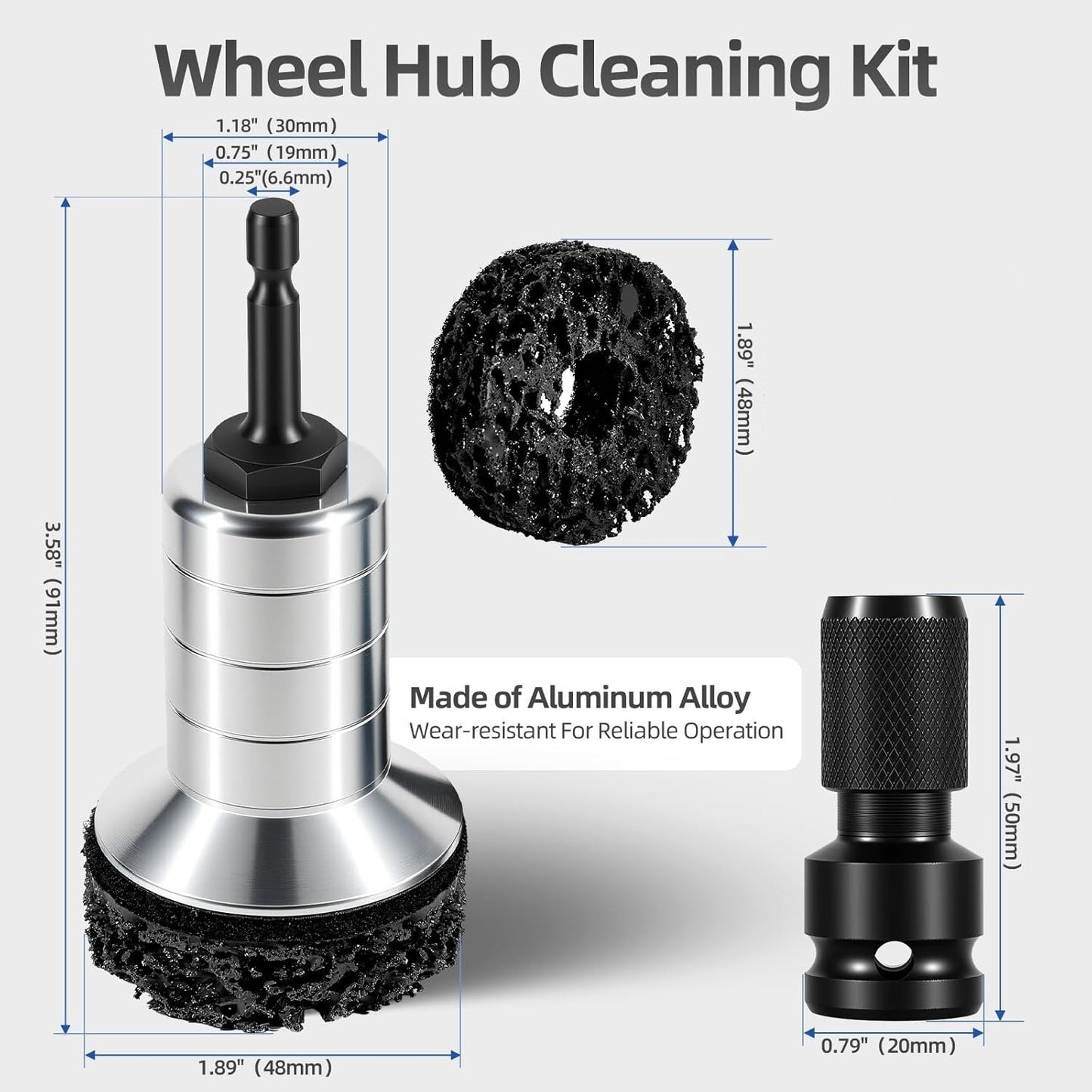 Pro-Grade Wheel Hub & Stud Resurfacing Kit | Rust Removal Attachment