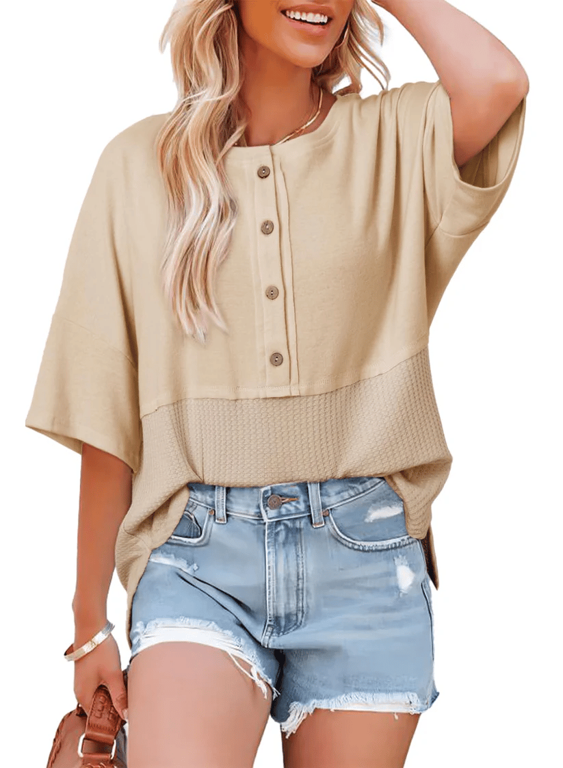 🔥New Arrival🔥Women's 3/4 Sleeve Casual Button Down Tops
