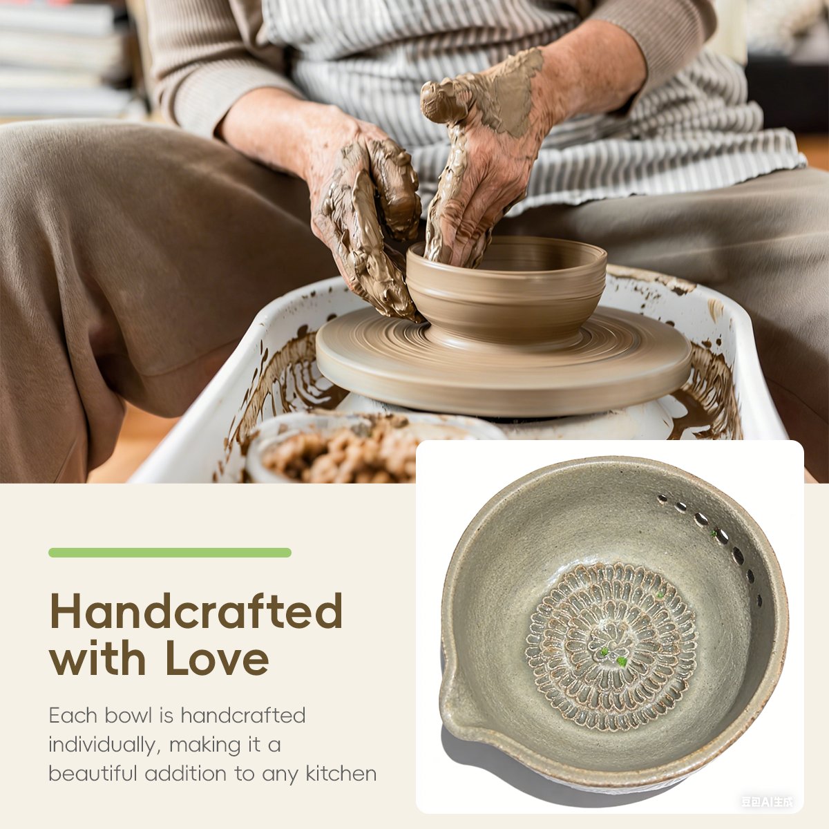 🌿Handmade Garlic Grater x Herb Bowl