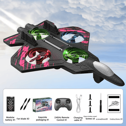 360° Flips + LED Lights 🚀 49% OFF This Week! RC Stunt Fighter Jet Toy for Kids