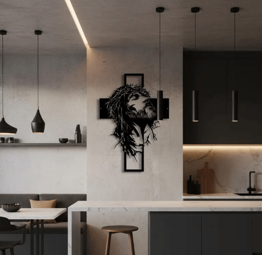 🔥🔥Jesus Cross Iron Sign Christ Wall Art Decor✝️🖼️ Elevate Your Space with Spiritual Elegance 🙌✨