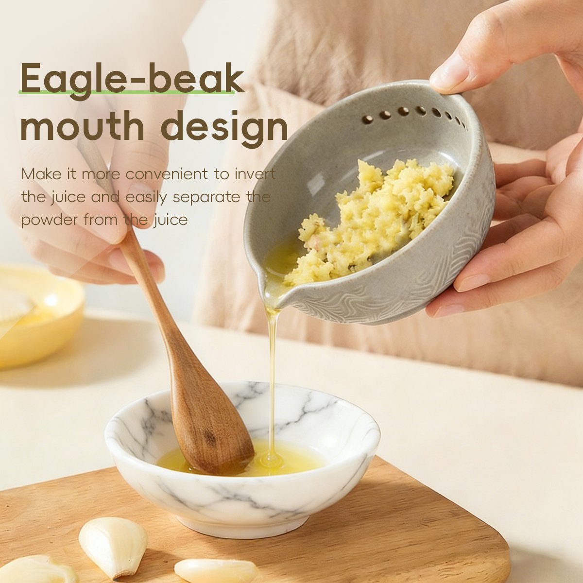 🌿Handmade Garlic Grater x Herb Bowl