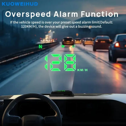 🏆🚗 Head-Up Display Car GPS Digital Speedometer – HUD for Cars, Trucks & Motorcycles