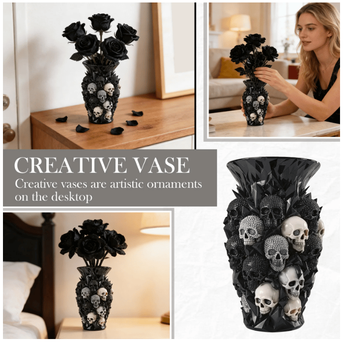 💀  Skull Vase – Where Darkness Meets Elegance ✨