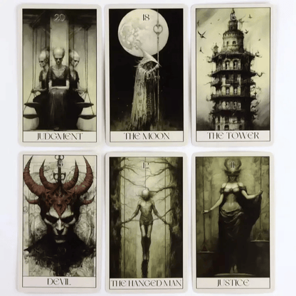 🖤Horror Tarot Card Deck: Spooky, Stylish 78-Card Set 🎴👻