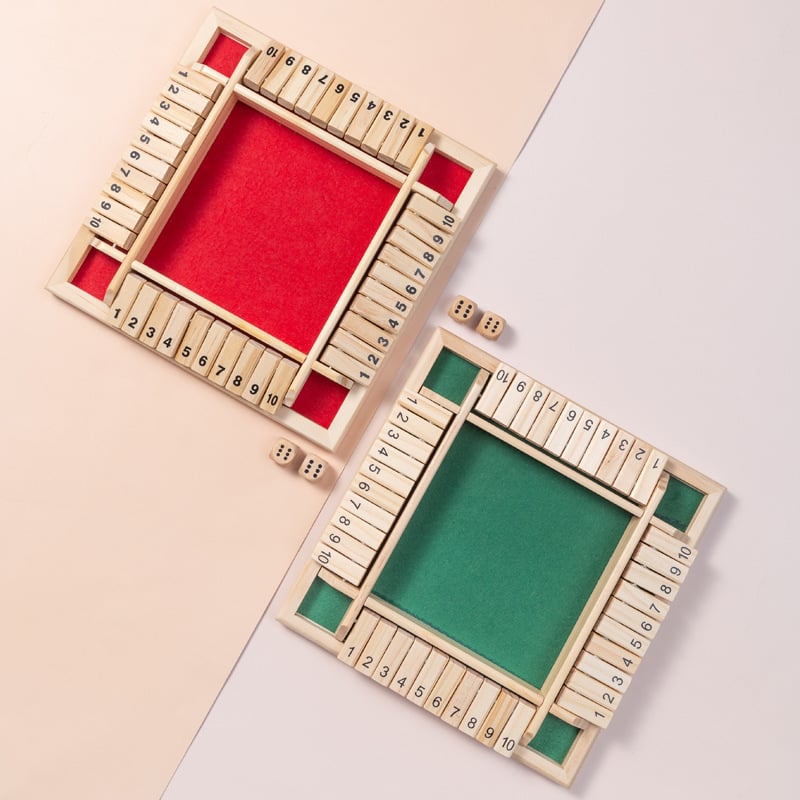 🏆🎁SHUT THE BOX-WOODEN DICE BOARD GAME