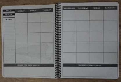 🔥🖤📚Themed Yearly Planner(✨Hardcover Book)