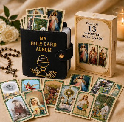 🙏 Genuine Leather Holy Card Holder – Compact Catholic Prayer Card Wallet for Church & Daily Prayer✝️