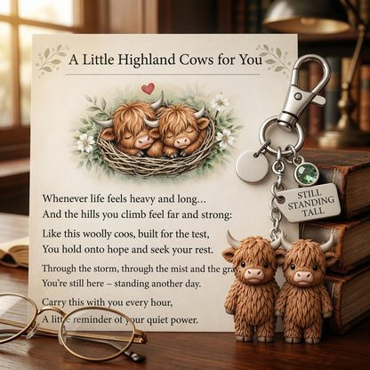 🐮A Little Highland Cows For You Keychain: Your Daily Reminder of Quiet Strength