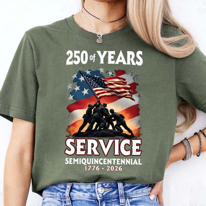 250 Years of Service Shirt | USA 250th Anniversary Tee | Patriotic American Flag T-Shirt | 4th of July Gift