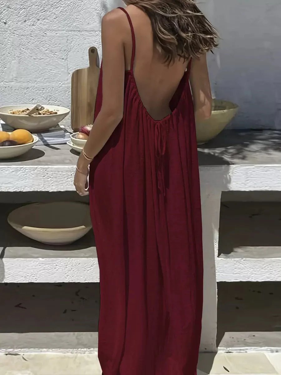 🔥💃Backless Spaghetti Strap Maxi Dress