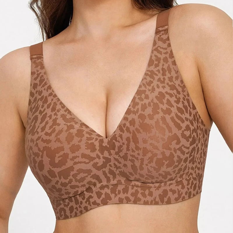 🔥Super Firming Leopard Print Jelly  Bra | Women Wirefree Bras 👍No More Sagging Breasts
