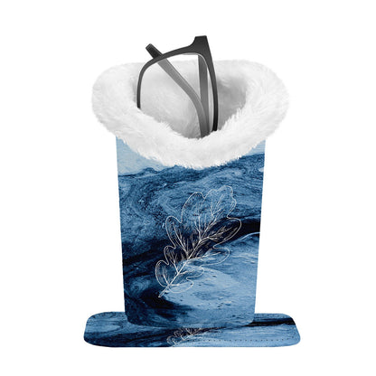 Eyeglasses Holder with Soft Furry Lining and Magnetic Base