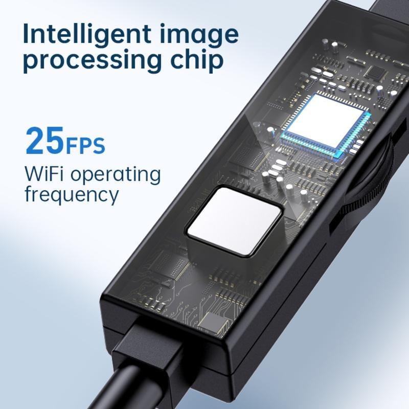 16.4ft Endoscope Camera with Light for iPhone and Android, 480P HD IP67 Waterproof Borescope with 6 Adjustable LED Lights, Semi-Rigid Snake Camera, 5.5mm Black, Diagnostic Tool