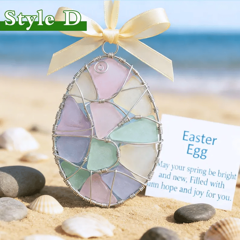 🐣🌊Easter wire wrapped acrylic ornaments ✨Shaped by Nature & Crafted by Hand💝