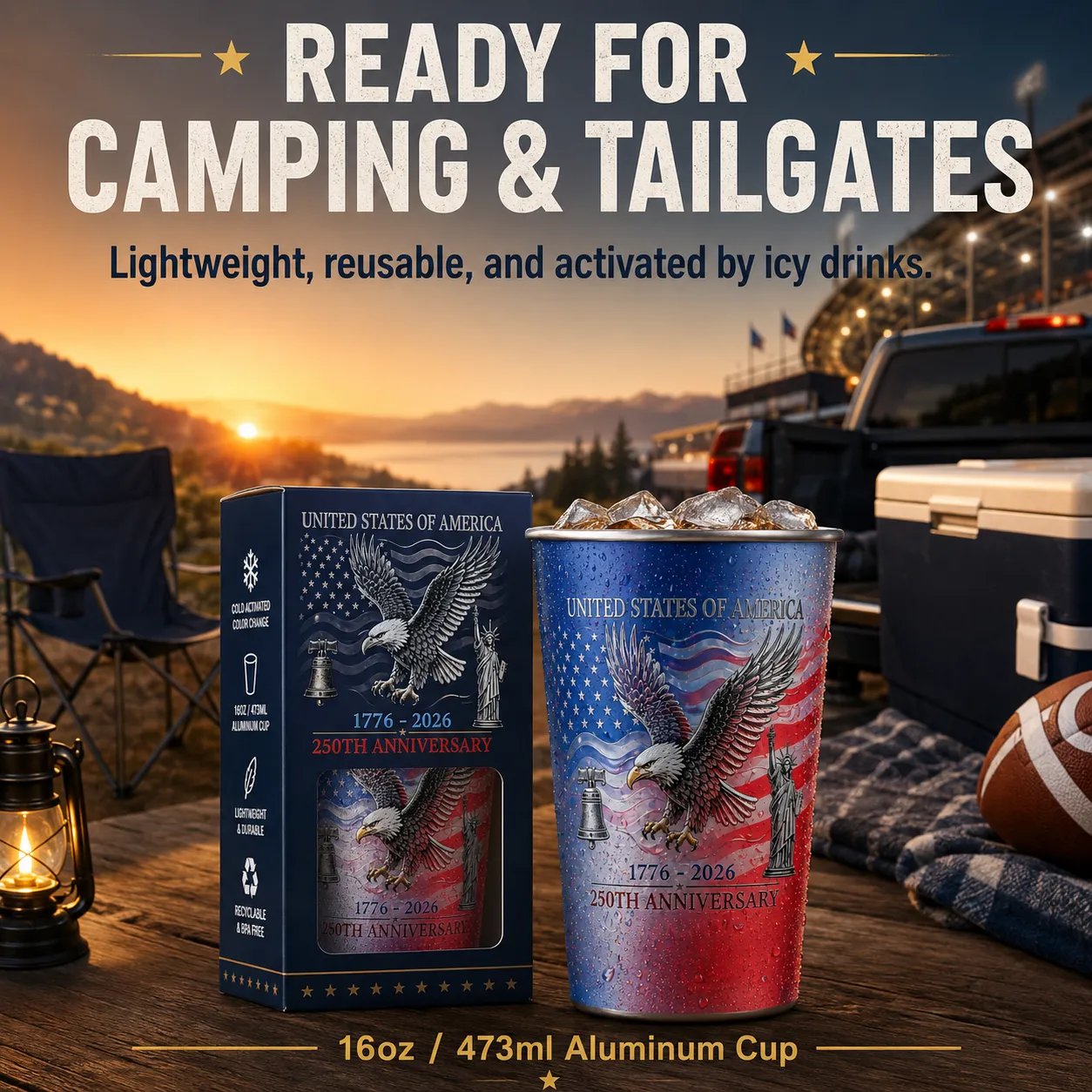 🔥Summer Sale 49% OFF🔥 🦅 250th Anniversary Color Changing Cup 🎉
