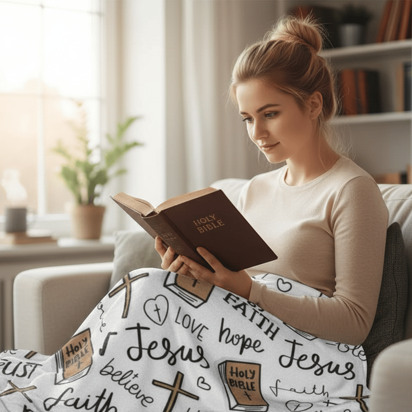 🔥Christmas Hot Sale 49% OFF✝️Super Soft Christian Bible Jesus Throw Blanket