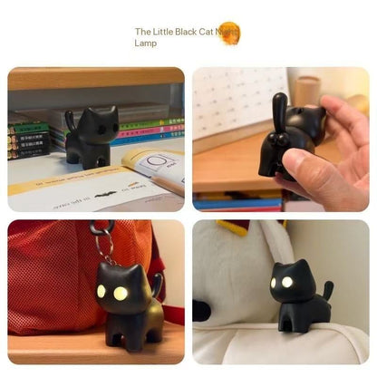 🌙 Black Cat Night Light Keychain