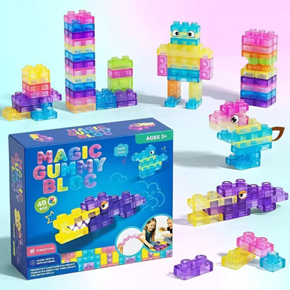 Gummy Blocks - 40pcs | Montessori, Sensory, Squishy and Stretchable