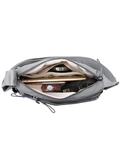 👜 💃 Women's Solid Color Fashionable Multi-pocket Zipper Crossbody Bag for Daily Use