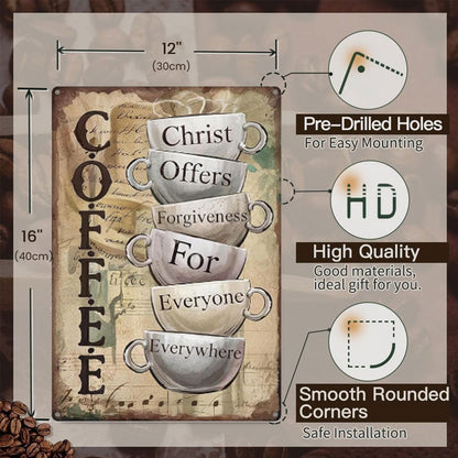 "Grace in Every Cup" Inspirational Sign ⛪ — A Timeless Message of Mercy for Your Sacred Space