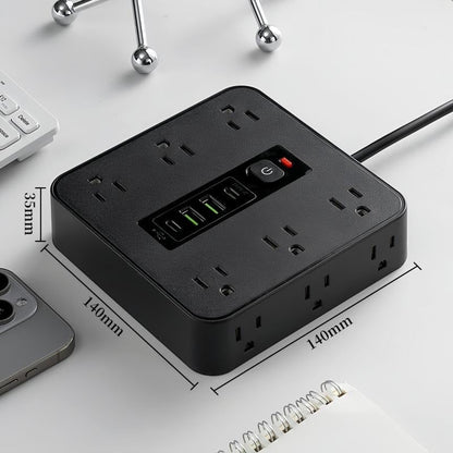 16-in-1 Power Strip with Switch & Surge Protection,ETL Listed Fireproof Power Strip
