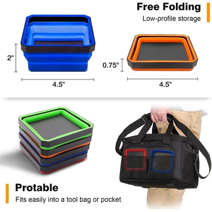 🌟🛠️Upgrade Collapsible Magnetic Parts Tray – Organize Small Tools & Parts!