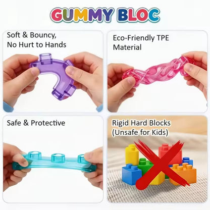 Gummy Blocks - 40pcs | Montessori, Sensory, Squishy and Stretchable
