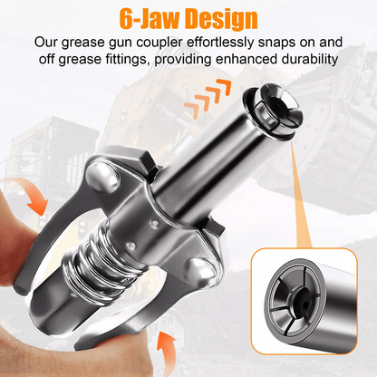 Double Handle High Pressure Quick Release Grease Coupler