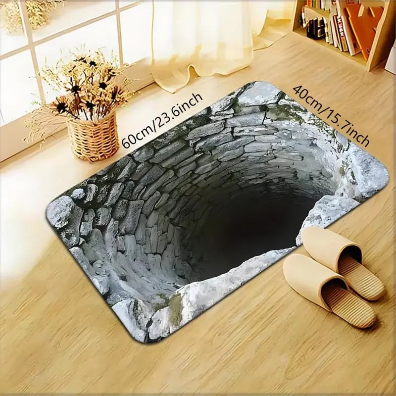 Visual Illusion Endless Abyss Pattern HD Printed Non-Slip Doormat