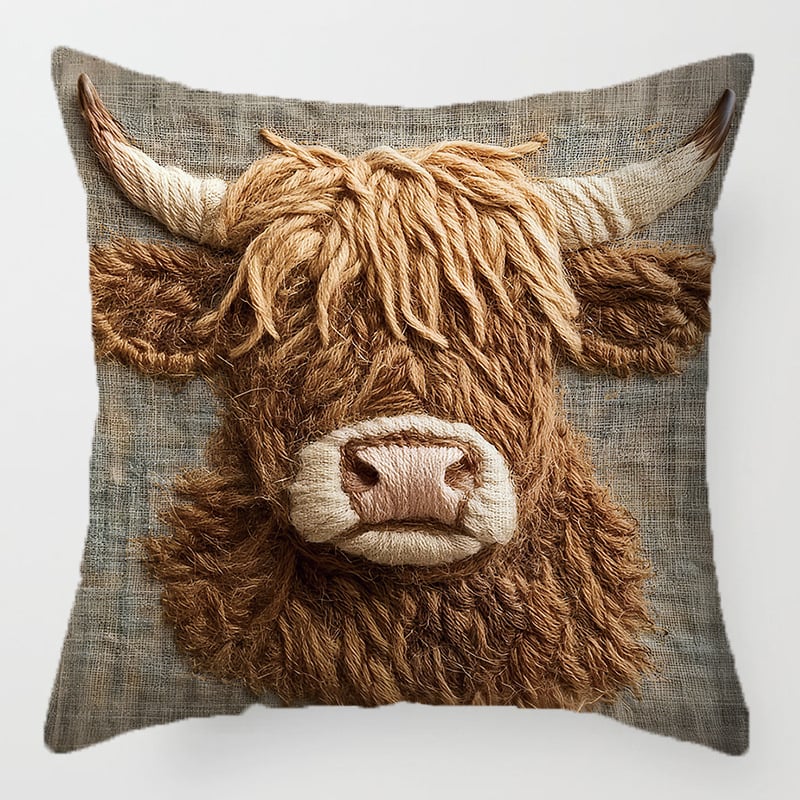 🐮💕 Personalized Scottish Highland Cattle Pillow Cover