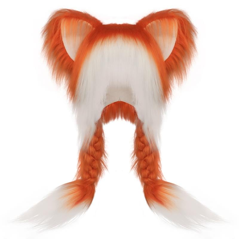 🔥Soft Furry Animal Ear Hat with Braids