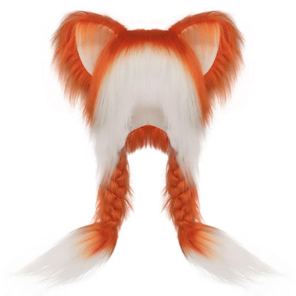 🔥Soft Furry Animal Ear Hat with Braids