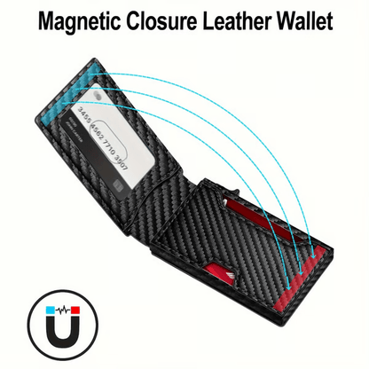 💼🔒Premium Aluminum RFID Blocking Minimalist Wallet for Men - Pop-Up Card Access, Money Clip & ID Window