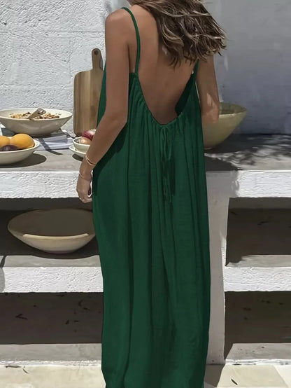 🔥💃Backless Spaghetti Strap Maxi Dress