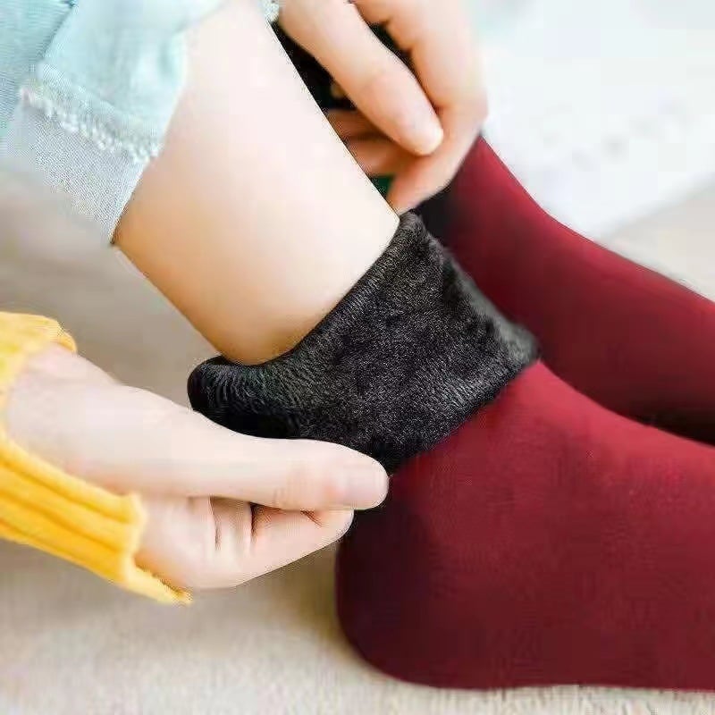 5 pairs of thick fleece-lined, warm, self-heating snow socks