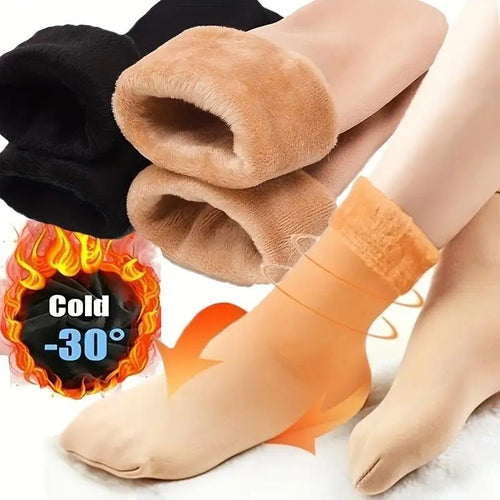 5 pairs of thick fleece-lined, warm, self-heating snow socks