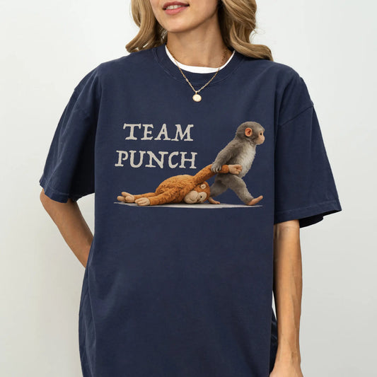 Team Punch Monkey Shirt – Funny Cute Animal Graphic Tee, Vintage Comfort Colors T-Shirt
