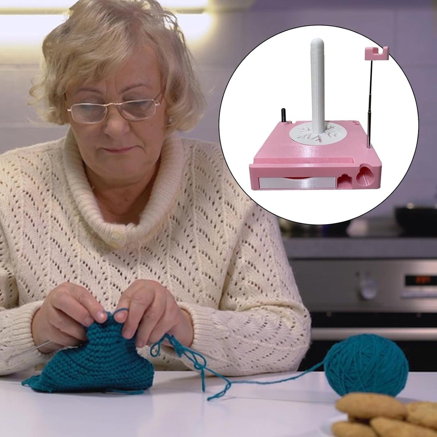 🔥Spinning Yarn Holder with Tool Storage