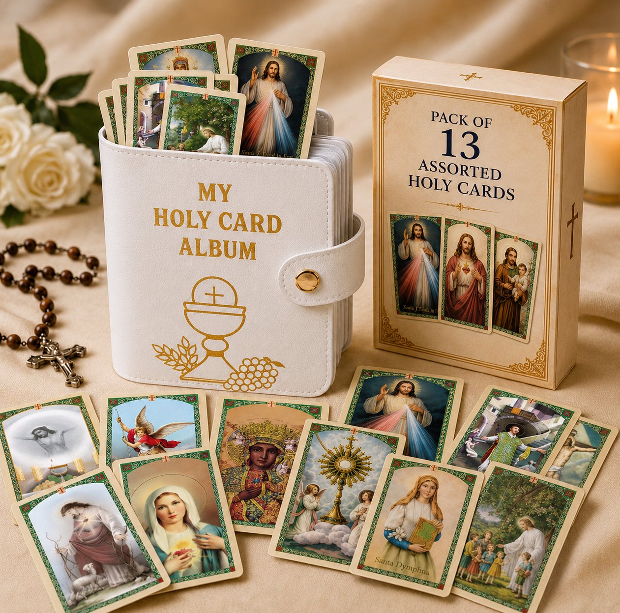 🙏 Genuine Leather Holy Card Holder – Compact Catholic Prayer Card Wallet for Church & Daily Prayer✝️