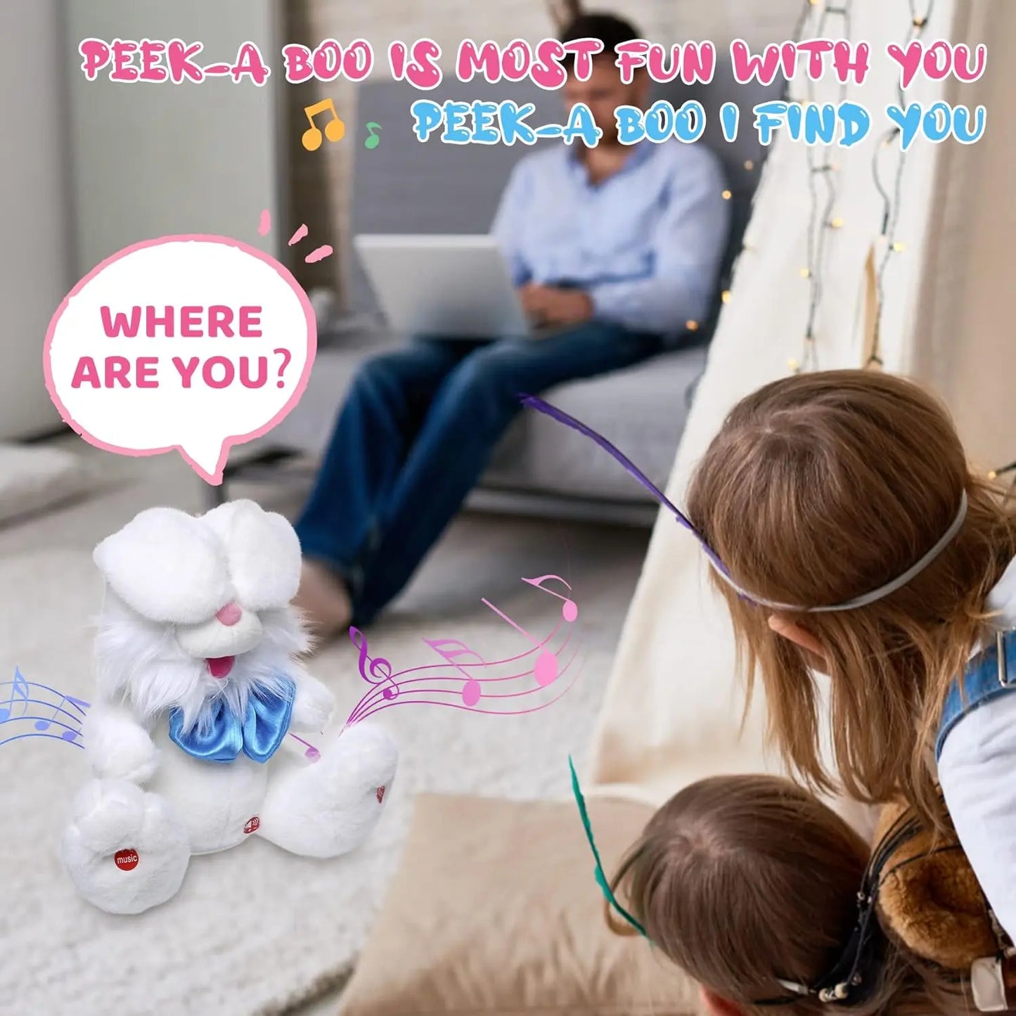 🐰 Easter Talking Bunny – Repeats What You Say & Plays Peek-A-Boo