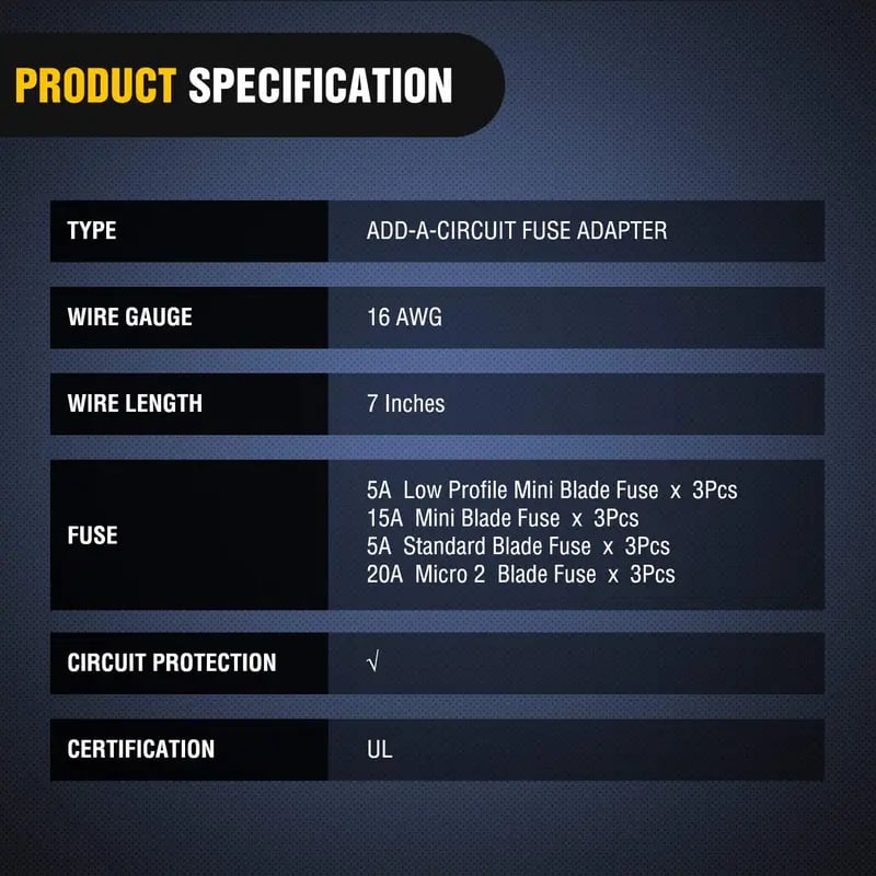 12V Add-A-Circuit Fuse Tap Kit ⚡🚗 4 Types in One Pack