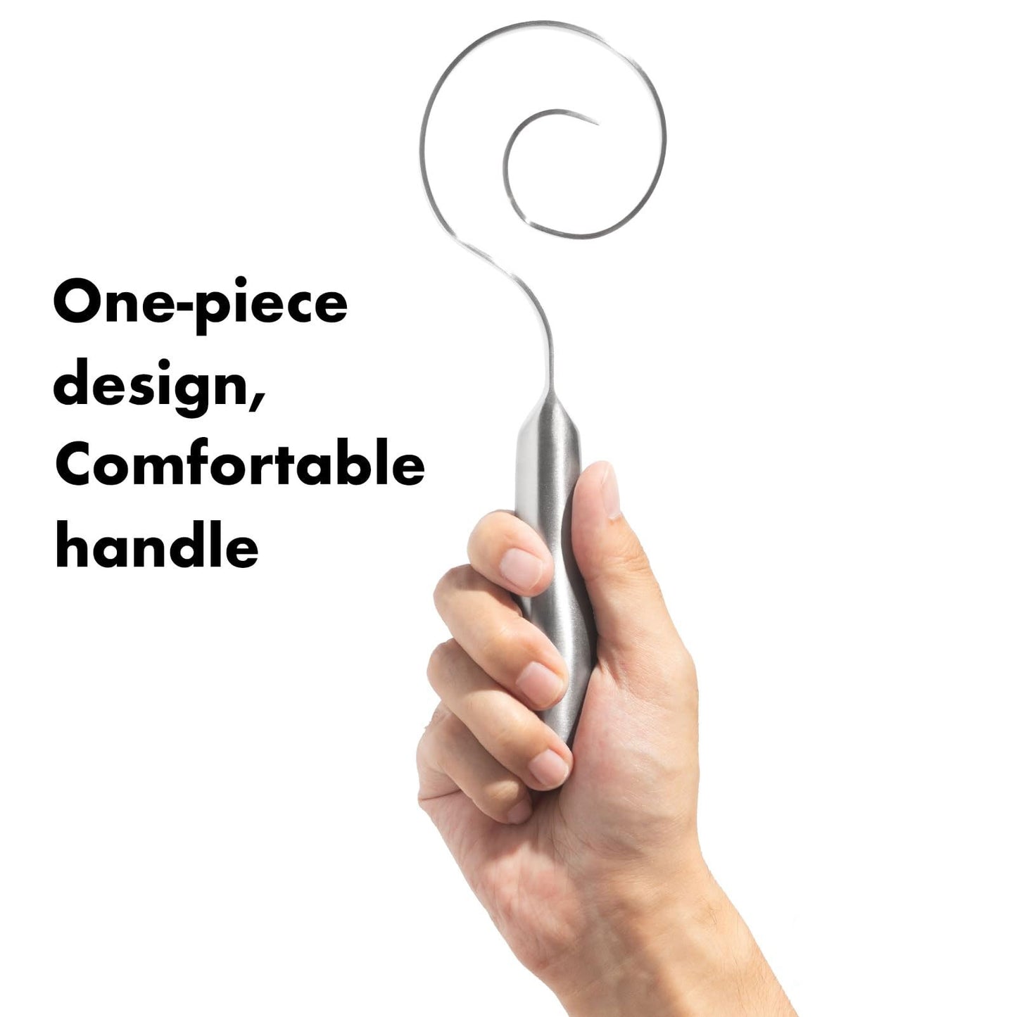 🔥Seamless Dough Whisk, 430 stainless steel Dough Whisk, 9" Bread Whisk for Cooking