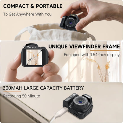 Mini Keychain Camera 4K 64MP Vintage Digital Camera