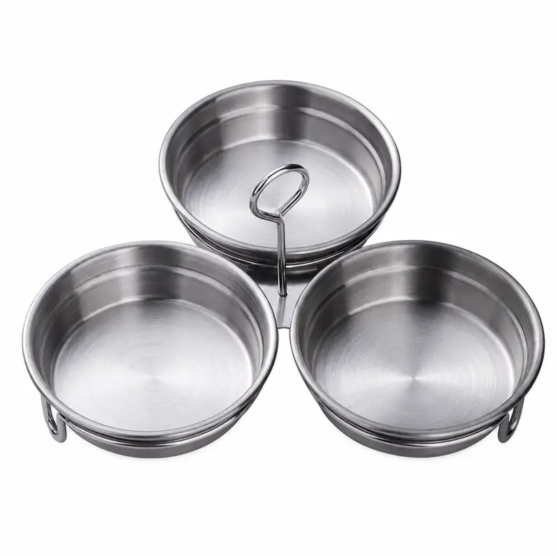 3-Cup Stainless Steel Egg Poacher, 3 Cavity Egg Steamer Mold with Handle, Reusable Egg Poaching Cups for Poached Eggs, Steamed Eggs, Breakfast & Dessert Making